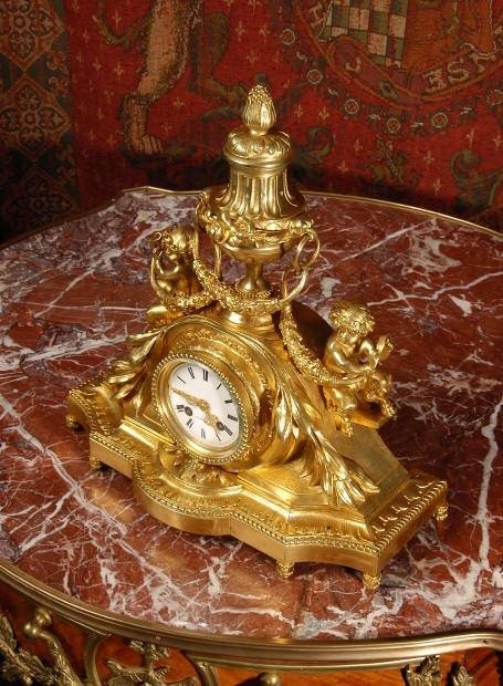 fig 2. Early Ormolu Boudoir Clock by Leroy A Paris.